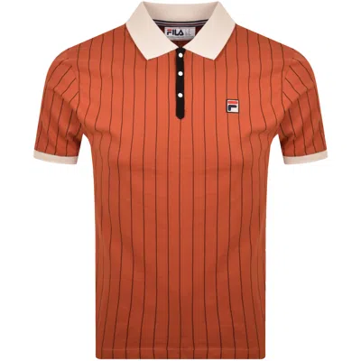 Fila Vintage Fila Bb1 Stripe Polo T Shirt Orange