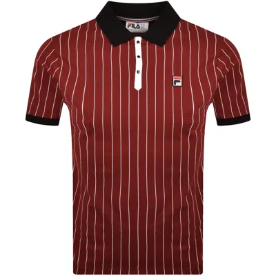 Fila Vintage Fila Bb1 Stripe Polo T Shirt Red