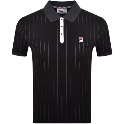Fila Vintage Fila Classic Vintage Stripe Polo T Shirt Black