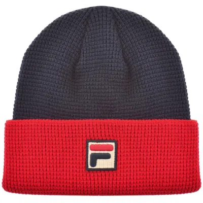 Fila Vintage Fila Colourblock Beanie Hat Navy In Multi