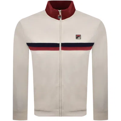 Fila Vintage Fila Enrico Terry Stripe Track Top Cream In Neutral