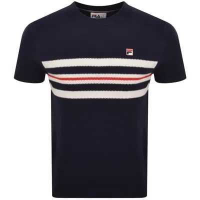 Fila Vintage Fila Gerardo Knit T Shirt Navy In Multi