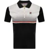 Fila Vintage Fila Paco Velour Polo T Shirt Black In Black