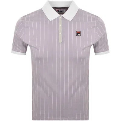 Fila Vintage Fila Pinstripe Polo T Shirt Lilac In Purple