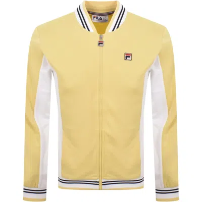 Fila Vintage Fila Settanta Baseball Track Top Raffia Yellow