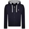 Fila Vintage Fila Tenconi Full Zip Peached Fleece Hoodie Navy In Blue