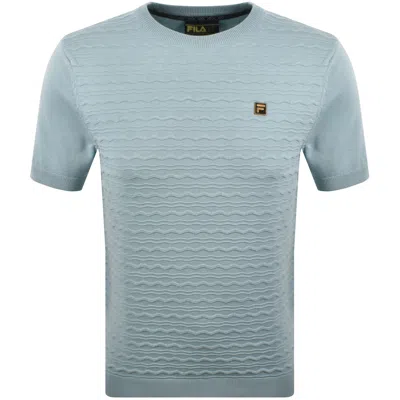 Fila Vintage Fila Textured Knit T Shirt Blue