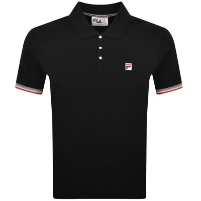 Fila Vintage Fila Zev Cuff Detail Polo T Shirt Black