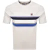 Fila Vintage Iggy Stripe T Shirt Cream In White