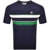 Fila Vintage Iggy Stripe T Shirt Navy In Blue