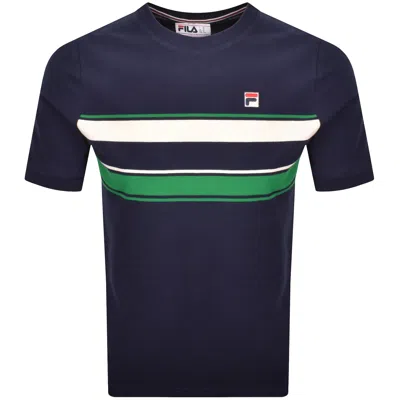 Fila Vintage Iggy Stripe T Shirt Navy In Blue