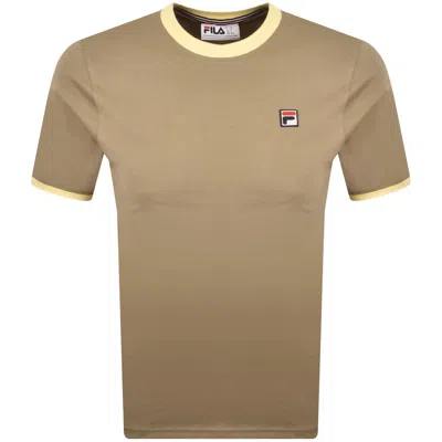 Fila Vintage Marconi Crew Neck T Shirt Brown