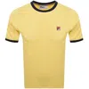 Fila Vintage Marconi T Shirt Yellow In Yellow