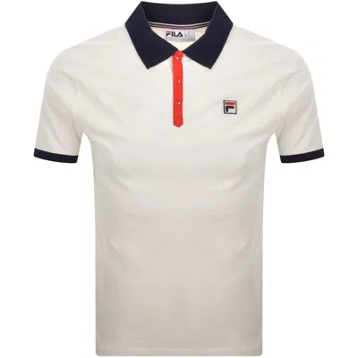 Fila Vintage Panatta 2 Polo T Shirt Gardenia In White
