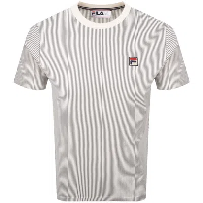 Fila Vintage Pinstripe T Shirt Cream In Gray