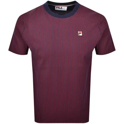 Fila Vintage Pinstripe T Shirt Navy In Brown