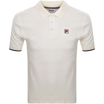 Fila Vintage Tipped Rib Basic Polo T Shirt Cream