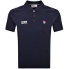 Fila Vintage Tipped Rib Basic Polo T Shirt Navy In Blue