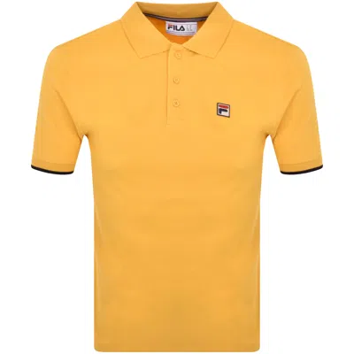 Fila Vintage Tipped Rib Basic Polo T Shirt Yellow