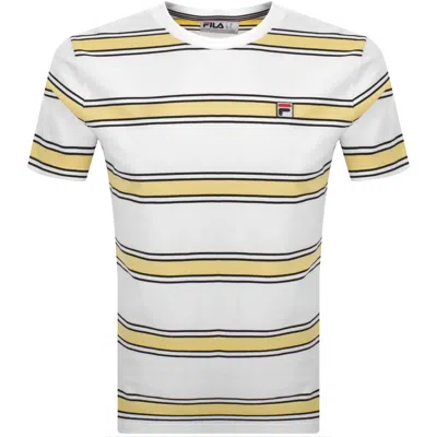 Fila Vintage Yarn Dye Stripe Sanders T Shirt White