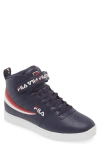 Fila Vulc 13 High Top Sneaker In Navy/ Red/ White