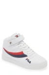 Fila Vulc 13 Reverse Flag High Top Sneaker In White/ Navy/ Red