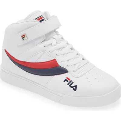 Fila Vulc 13 Reverse Flag High Top Sneaker In White/navy/red