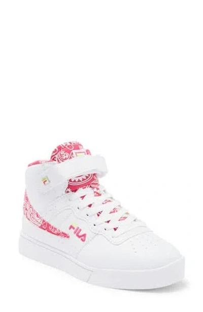 Fila Vulc 13 Sneaker In White/pink/safety