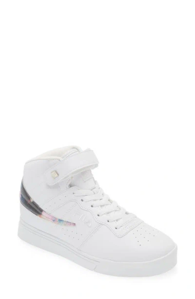 Fila Vulc 13 Tie Dye High Top Sneaker In White/multi/white