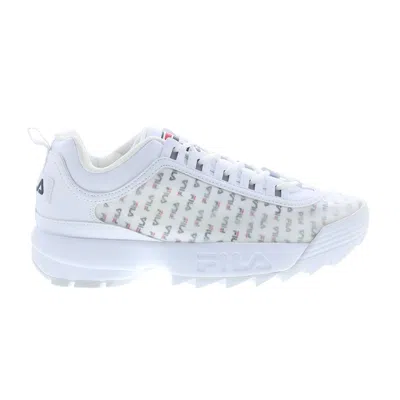 Pre-owned Fila Wmns Disruptor 2 'clear Logos - White Navy Red' | Women's Size 6