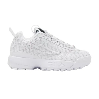 Pre-owned Fila Wmns Disruptor 2 Multi 'logo Print' In White