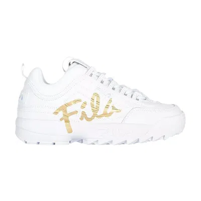 Pre-owned Fila Wmns Disruptor 2 Script 'white Metallic Gold' | Women's Size 10