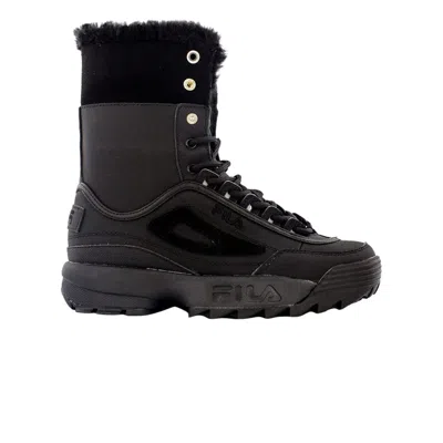 Pre-owned Fila Wmns Disruptor Shearling Boot 'triple Black' | Women's Size 6.5