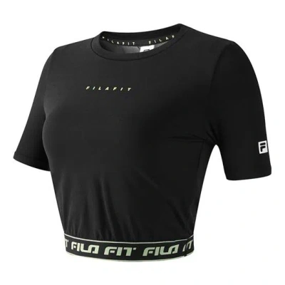 Fila (wmns)  Alphabet Printing Yoga Gym Short Sleeve Top 'black'