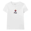 Fila (wmns)  Bear Pattern Round Neck Pullover Short Sleeve White