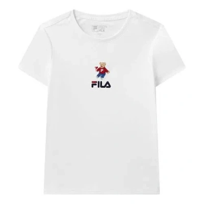 Fila (wmns)  Bear Pattern Round Neck Pullover Short Sleeve White