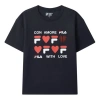 Fila (wmns)  Logo Love Printing Short Sleeve Blue In Black