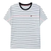 Fila (wmns)  Stripe Loose Sports Round Neck Short Sleeve Blue In White