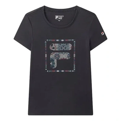 Fila (wmns)  Stylish Simplicity Sports Short Sleeve Blue In Black