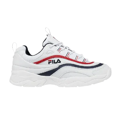 Pre-owned Fila Wmns Ray Low 'white Navy Red'