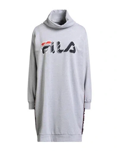 Fila Woman Mini Dress Grey Size M Cotton, Polyester, Elastane In Gray