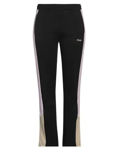 Fila Woman Pants Black Size M Cotton, Polyester