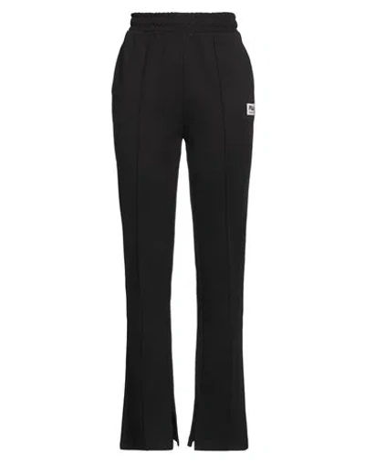 Fila Woman Pants Black Size M Cotton, Polyester In Black