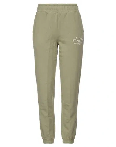 Fila Woman Pants Military Green Size Xs Cotton, Polyester