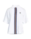 Fila Woman Polo Shirt White Size L Cotton, Polyester