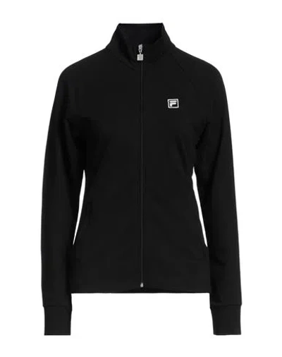 Fila Woman Sweatshirt Black Size S Cotton, Elastane In Black
