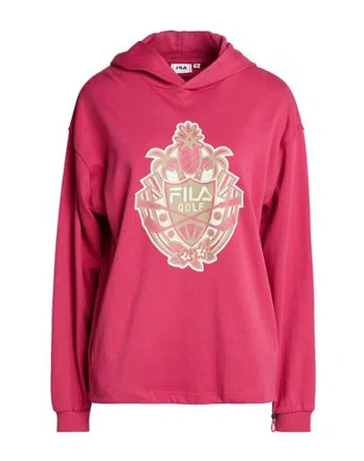 Fila Woman Sweatshirt Fuchsia Size Xs Cotton In Pattern