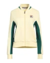 Fila Woman Sweatshirt Pastel Yellow Size L Cotton, Polyester In Yellow