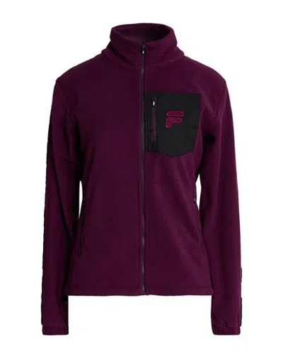 Fila Woman Sweatshirt Plum Size Xs Polyester In Purple