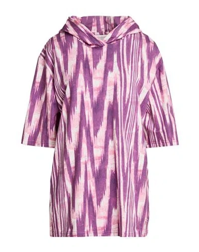 Fila Woman Sweatshirt Purple Size Xs Cotton, Elastane